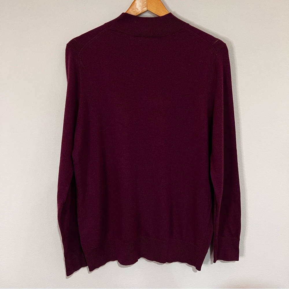 NWT Banana Republic Factory Burgundy Mock Neck Sweater Women’s Size L - Picture 4 of 7